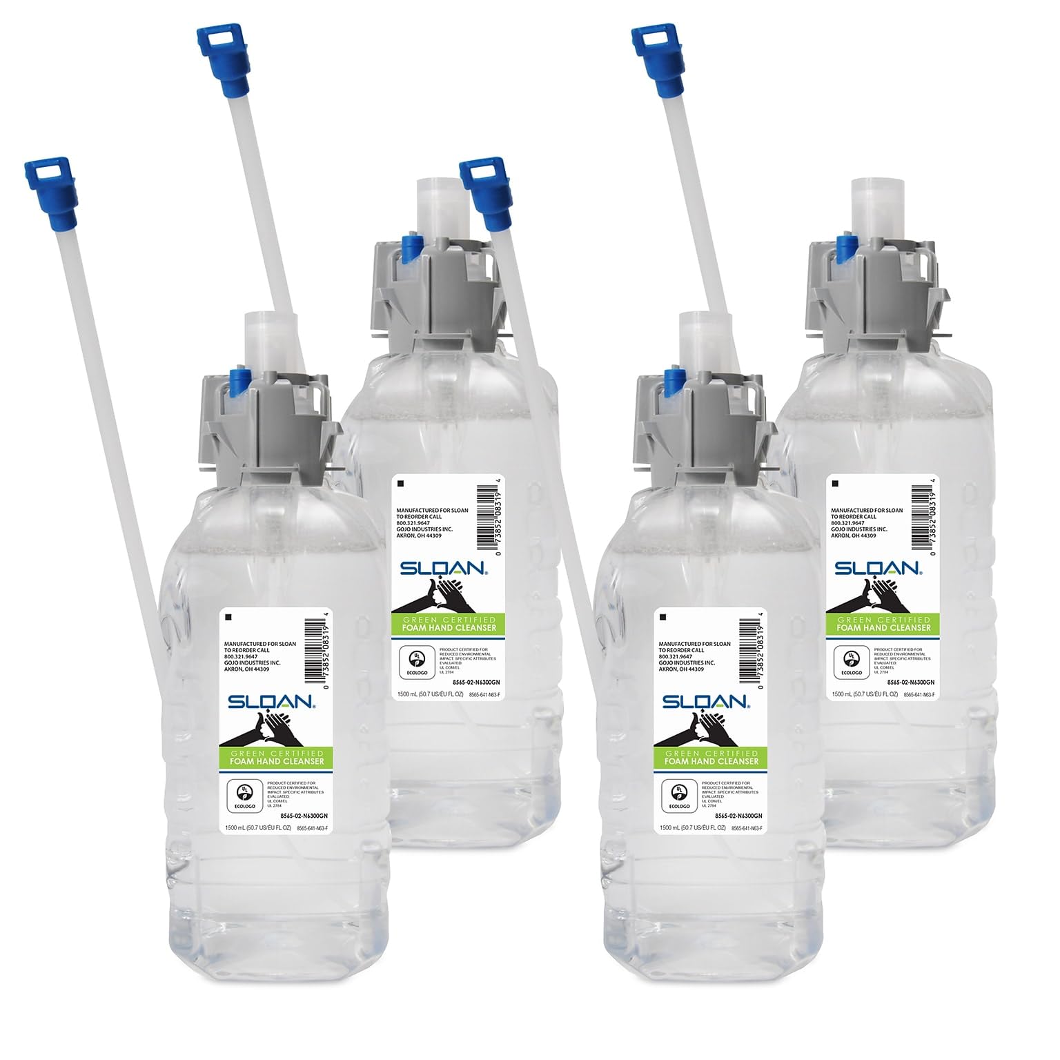 SLOAN Green Certified Foam Hand Cleaner, 1500 mL Hand Cleaner Refills (Pack of 4) - 8565-04-N6300GN