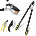 Jardineer Ratchet Anvil Loppers, Heavy Duty Tree Branch Cutters with 2" Cutting Capacity, Labor-Saving Garden Loppers with Additional SK5 Spare Blade for Yard, Orchard & Thick Shrub Trimming
