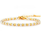 STORYJEWELLERY Two Tone Bracelet, Mixed Metal Bracelet, Two Tone Jewelry, Silver and Gold Plated Bracelets for Women, Beaded Bracelets Stack