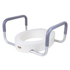 Carex 3.5 Inch Raised Toilet Seat with Arms, Elongated Toilet Seat Riser, Up to 250 lbs Capacity, Elevating & Raising Seat for Elderly & Handicap, Universal, Slip-Resistant with Padded Handles, White