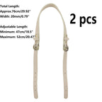 Semetall 2pcs Adjustable Handbag Straps - PU Leather Replacement Shoulder Strap Set for Purses, Totes, Bags (Beige)