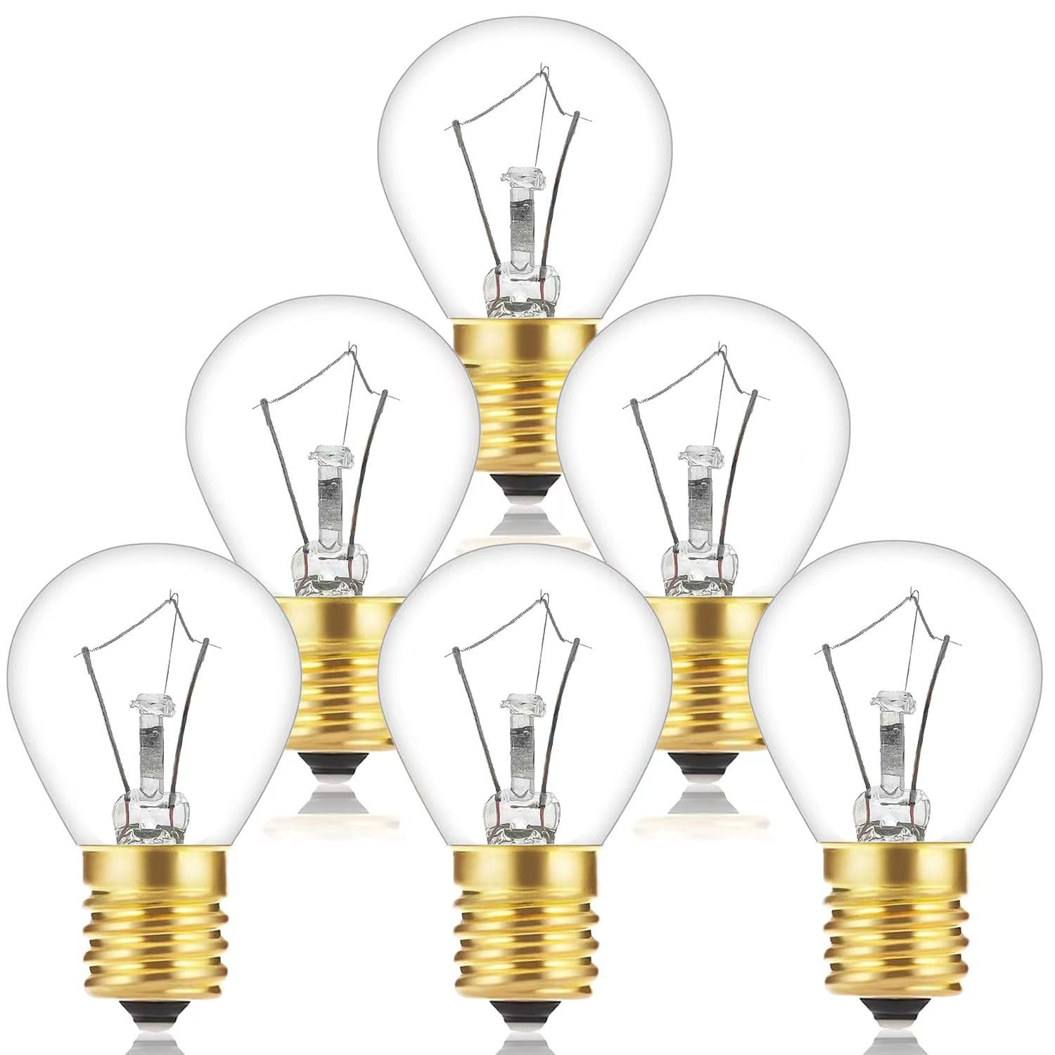 Lava Lamp Bulb 25 Watt, E17 Intermediate Base 6 Packs The Lava Original Replacement Bulb for 14.5-Inch Lava Lamp, Soft Warm White Glow, Long Life, High Temp Resistance, High-Output Heat S11 Bulb