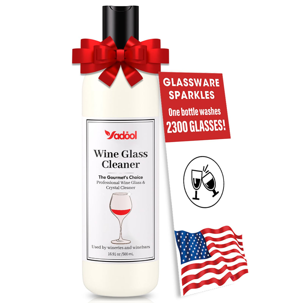 Wine Glass Cleaner and Crystal Cleaning Liquid, Effectively Removers Odors, Grease, Lipstick, Dirt, Residuum, and Fingerprints on Wine Glasses, Leaving Them Crystal Clear and Sparkling - 16.91 Oz