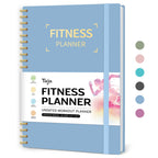 Fitness Workout Journal for Women & Men, A5(5.5" x 8.2") Workout Log Book Planner for Tracking, Progress, and Achieving Your Wellness Goals-Sky Blue