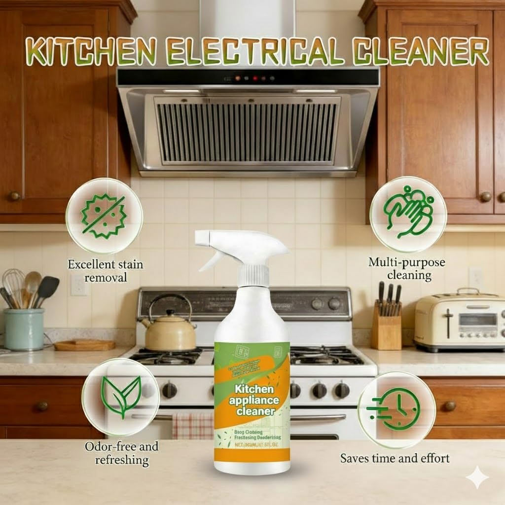 Fly Spray Clèanse Household Formula,Kitchen Appliance Cleaner Spray,Multi-Purpose Degreaser for Oven,Stove, Range Hood & Countertops, Gentle Formula for Daily Cleaning, Fresh & Easy Wipe Clean, 500 ml