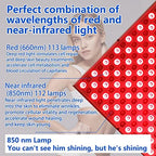 Red-Light-LED-Therapy-Panel - Infrared Red Light Therapy Lamp Device for Body,LED 660nm and Near Infrared 850nm Light Combo