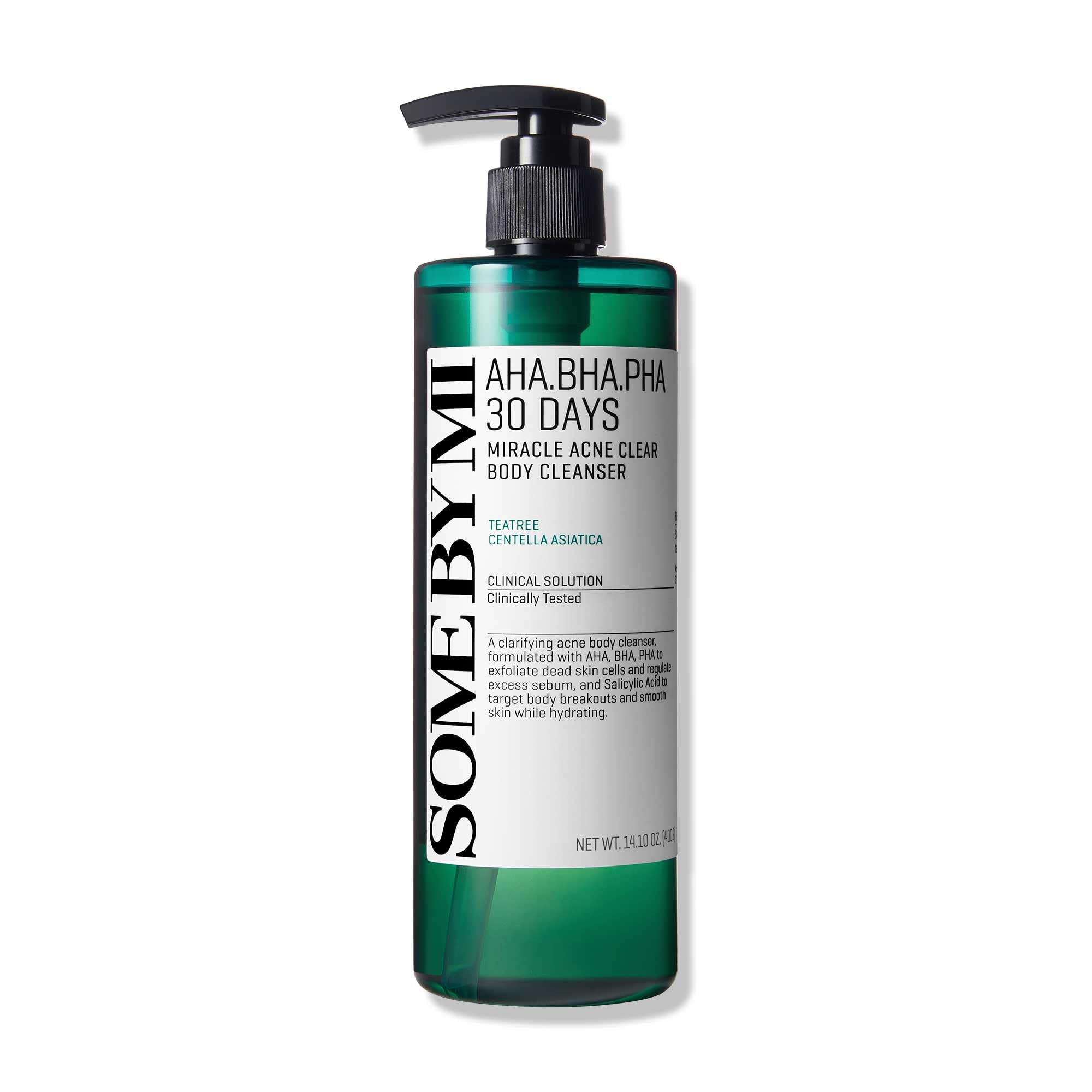 SOME BY MI AHA BHA PHA 30 Days Miracle Acne Clear Body Cleanser 13.5oz – Salicylic Acid & Tea Tree Acne Body Wash – Deep Cleansing, Sulfate & Paraben Free Korean Skin care