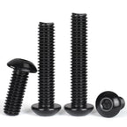 VGBUY 18Pcs 3/8-16 x 3/4" Button Head Socket Cap Bolts Screws, 304 Stainless Steel 18-8, Black Zinc Plated, Fully Threaded, with Spanner Allen Hex Drive