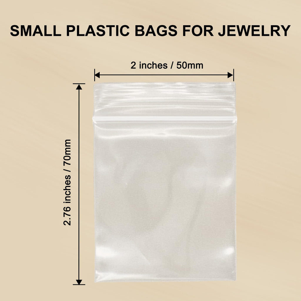 WEGOUP 120 PCS Small Plastic Bags for Jewelry, 2" x 2.76" 2.4 Mil Thick