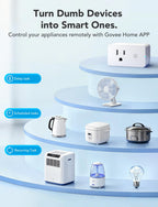 Govee Smart Plug with Energy Monitoring, WiFi Bluetooth Plug Work with Alexa and Google Assistant, 15A Smart Outlets with Timer & Group Controller, No Hub Required, ETL&FCC Certified for Home, 1 Pack