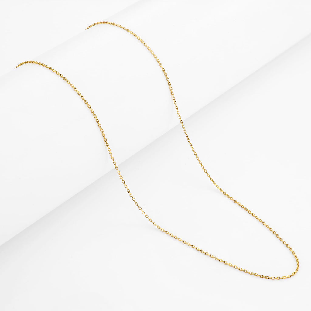 Gacimy 1.1mm 14K Gold Plated Cable Chain Necklace for Women, 22 Inches