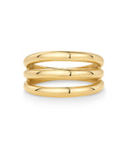 PAVOI 14K Yellow Gold Plated Curved Triple Stackable Ring