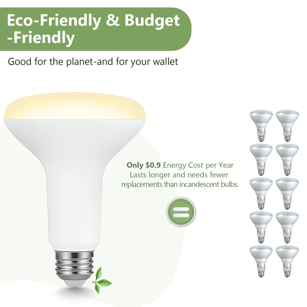 Sigalux BR30 Indoor LED Flood Bulbs for Recessed Cans, 7.5W (65W Replacement), 650LM, Soft White 2700K, Smooth Dimming, CRI 80, 110° Wide Beam, E26 Medium Base, Energy-Saving Lighting, 6 Pack
