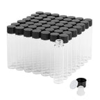 Cadbibe 7ml Clear Glass Vials with Screw Caps and Plastic Stoppers, 2 Dram Transparent Small Liquid Sample Vial, Leak-Proof Vial, 50PCS