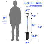 WIKER Spade Shovel,Sharp Shooter Shovel,Shovels for Digging,Planting,Trenching,Gardening,Drain Spade with Fiberglass Handle Heavy Duty,Blue,45 inches