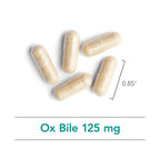 Nutricology Ox Bile 125 mg - Supports Fat Digestion - Delivers 125 mg Concentrated Bile Salts per Serving - Hypoallergenic & Vegetarian - 180 Servings - 180 Capsules