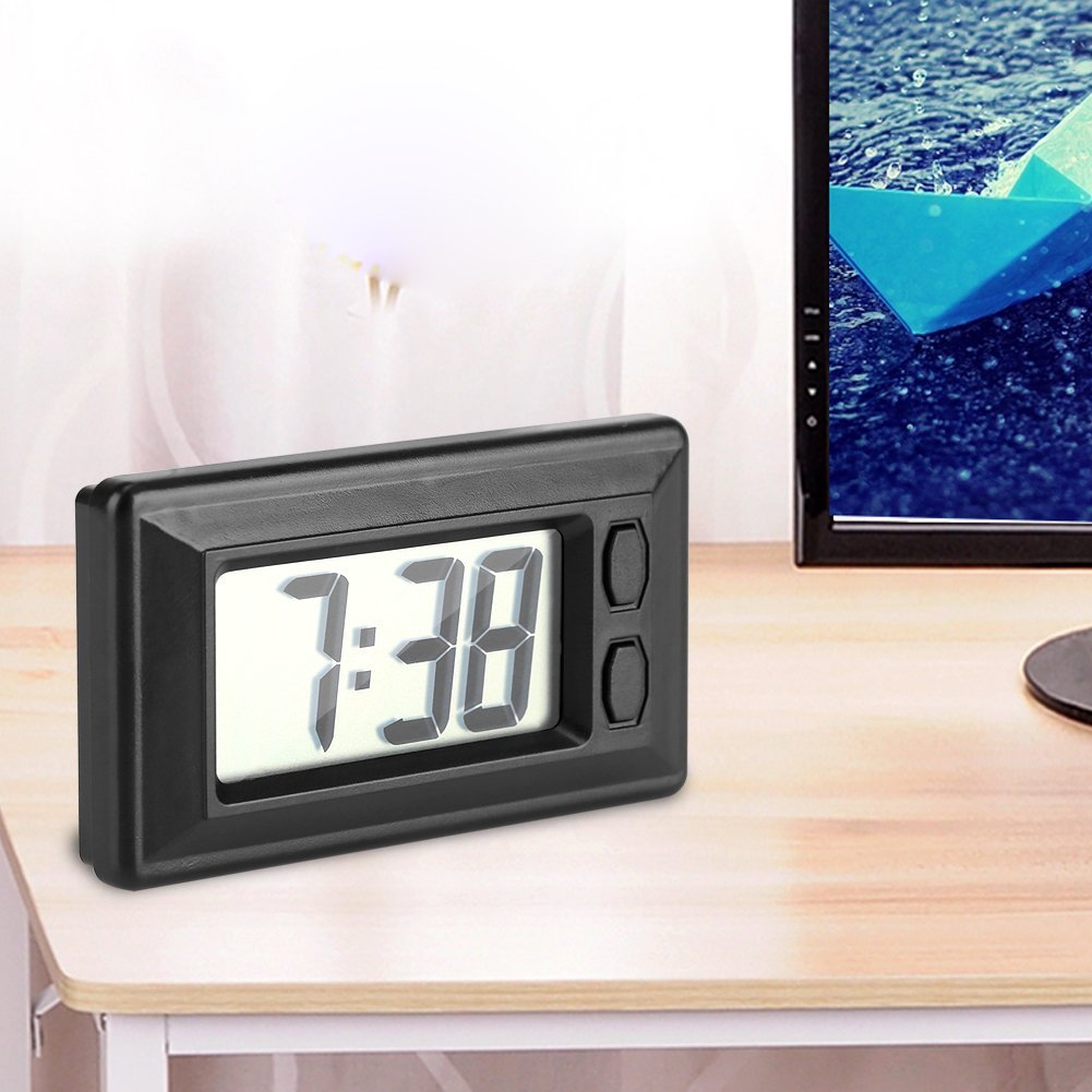 TMISHION LCD Digital Table Car Dashboard Desk Electronic Clock with Date Time Calendar Display for Home Office Car - 3.0 * 1.7 * 0.7 Inch