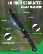 Mossy Oak 16" Heavy Duty Machete with Saw and Sheath