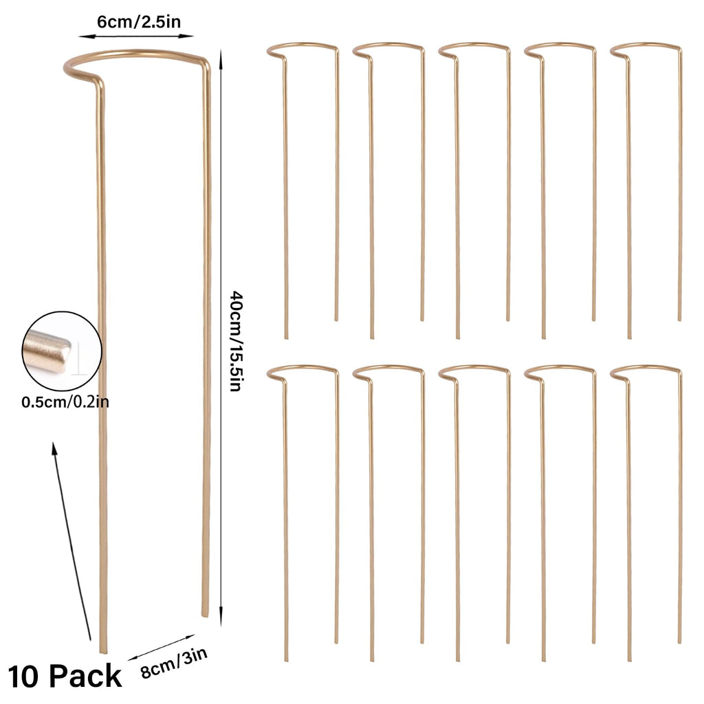 GOOOXIM 10 PCS Large Indoor Plant Stakes 15.5" Heavy Duty Metal Supports