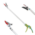 GARTOL 32 Inch Cut and Hold Pole Pruner - Lightweight Long Reach Tree Trimmer with Snip and Grip Technology, 1/2 Inch Cutting Capacity, One-Hand Use Fruit Picker for Roses, Persimmons & Tall Branches