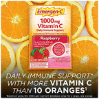 Emergen-C 1000mg Vitamin C Powder, with Antioxidants, B Vitamins and Electrolytes, Vitamin C Supplements for Immune Support, Caffeine Free Drink Mix, Raspberry Flavor - 60 Count/2 Month Supply