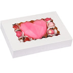 Moretoes 40pcs Cookie Boxes, 14x10x2.5 Inch Auto-Popup Bakery Boxes with Window, for Donuts, Pies, Cakes, Muffins, and Pastries