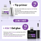 BTArtbox Short Square Gel Nails - Natural XCOATTIPS Short Fake Nails with Tip Primer Cover, Stronger Nail Adhesion, Full Matte Soft Gel Nail Tips, Clear Nail Tips Fake Nails for Nail Extensions