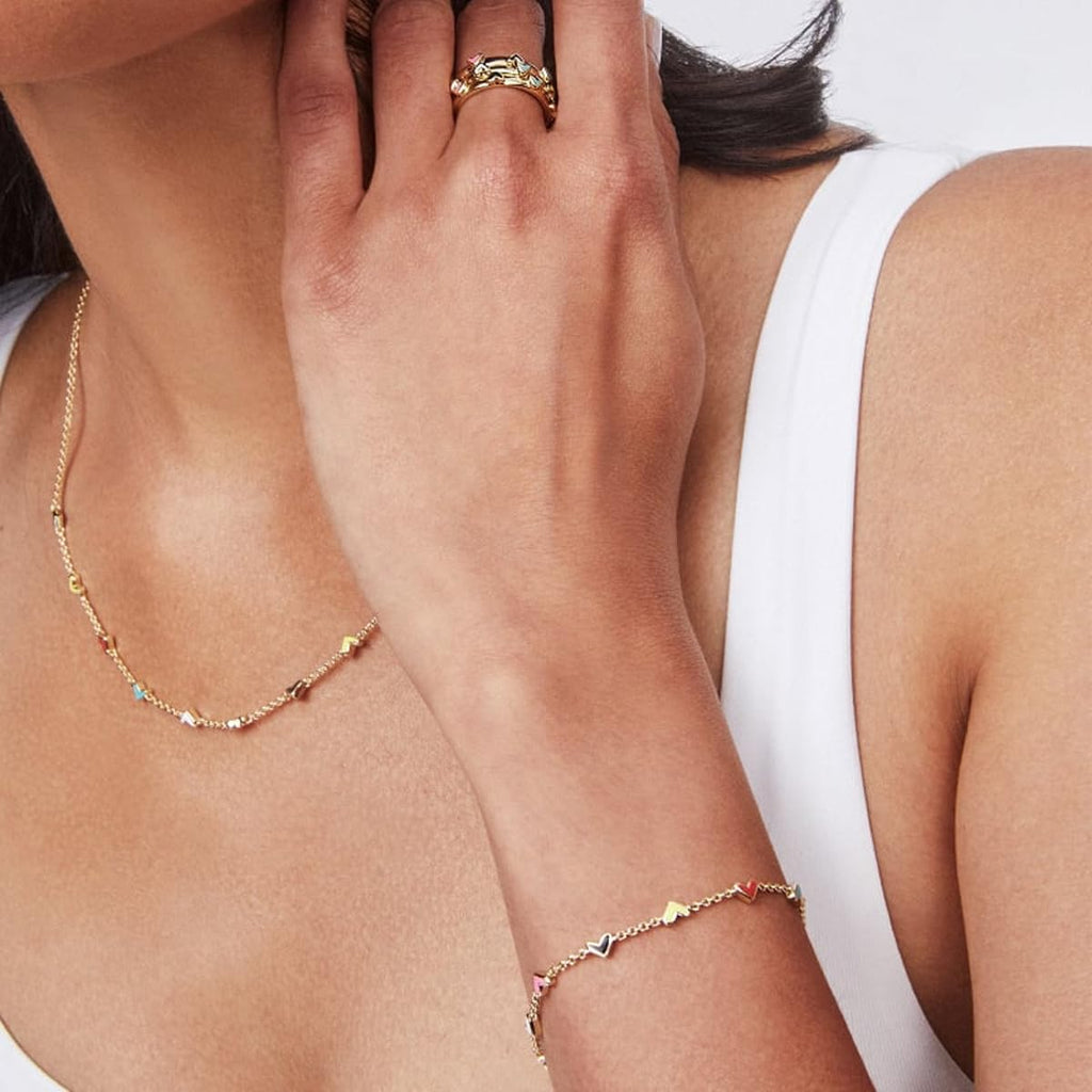 Kendra Scott Haven Heart Gold Chain Bracelet in Multi Mix, Fashion Jewelry for Women
