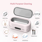 BYASKZIV Jewelry Cleaner Ultrasonic Machine, Upgraded 48KHz Ultrasonic Cleaner with 304 Stainless Steel for Jewelry, Eyeglasses, Rings, Watch Strap, Dentures-Pink