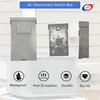 Long Term 240V 60A Pull Out Switch Box Non-Fused Disconnect Plastic Electronic Components Fused Disconnect Box