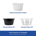 Karat [2500 ct] 1 oz Portion Cups - Polypropylene Condiment Cups for Dressings, Sauce, Souffle, Jello Shots Containers | Clear | FP-P100-PP