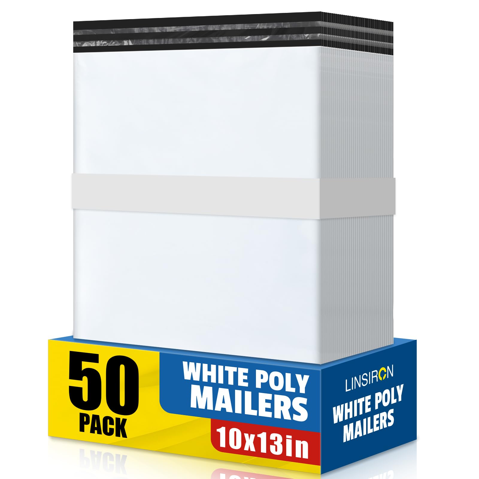 LINSIRON Poly Mailers 10x13 Inch 50 Pcs, Large Shipping Bags for Clothing