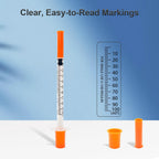 30 Pack U-100 1ml 31G 5/16 Inch (8mm) Syringes with Needle