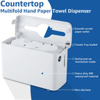 Pollock Paper Towel Dispenser Holder Countertop Commercial,White-L