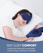 MZOO Sleep Eye Mask for Side Sleeper Men Women, Zero Eye Pressure 3D Sleeping Mask, Light Blocking Patented Design Night Blindfold, Soft Eye Shade Cover for Travel, Blue