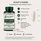 Green Organic Supplements Cyst, Breast Cyst, 90 VCaps, High Absorbable, Non-GMO, Gluten-Free (Pack of 3)