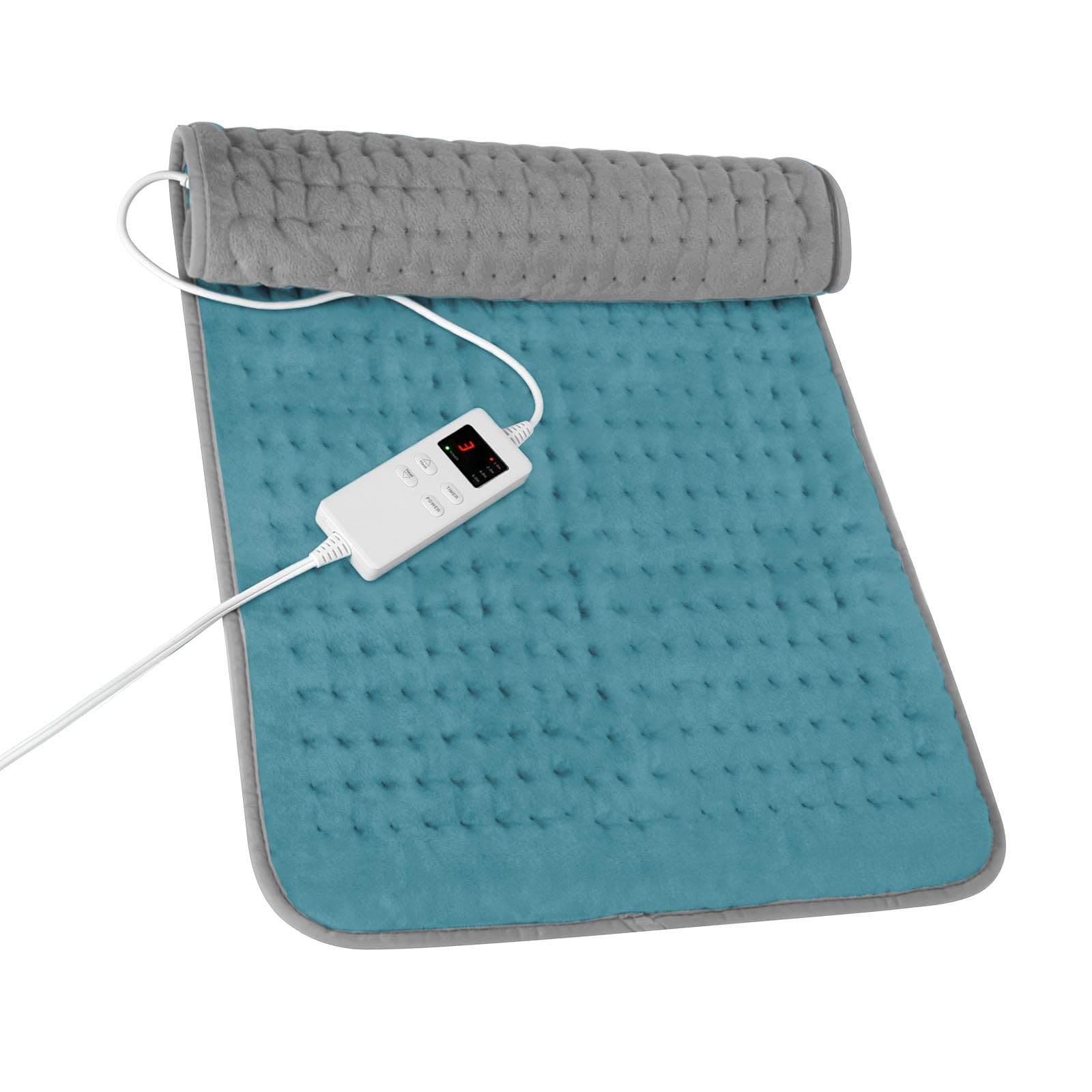 Electric Heating Pad for Back Pain Relief, Large Heating Pads for Body Muscle Pain Cramps Relief, 6 Heating & 4 Timer Setting, Machine Washable, Gift for Grandparents(17'' x 33'')