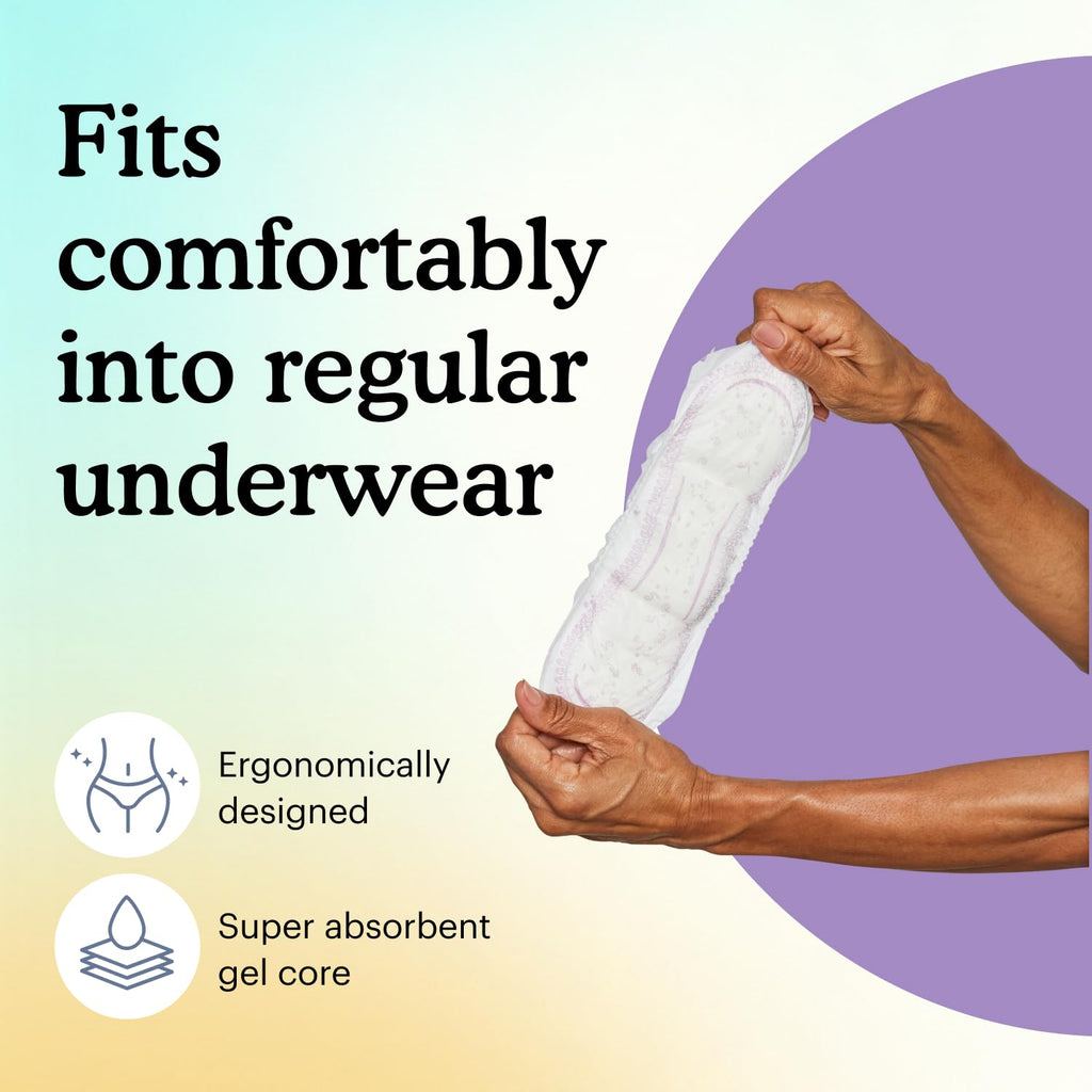 Because Incontinence Pads for Women - Maximum Absorbency, Postpartum Liners, Up to 100% Leak-Free Protection, Discreet Protection for Bladder Leaks, 6 Packs of 20 Count (120 Total)