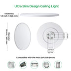 TALOYA 18 Inch Flush Mount Led Ceiling Light Fixture 5 Color Temperature Settings Round Surface Mounted Fixture Dimmable Ultra Slim Ceiling Lamp for Living Room