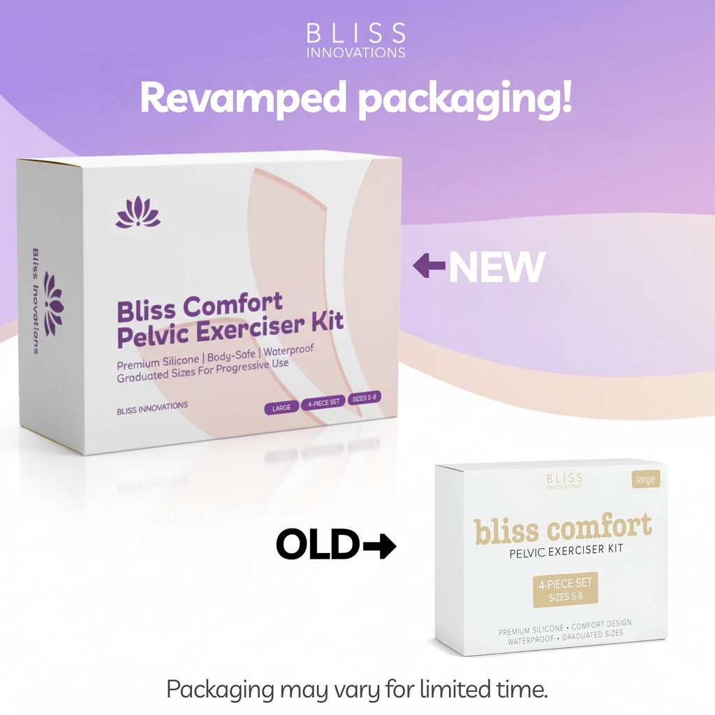 Bliss Innovations Comfort Silicone Pelvic Floor Trainer Kit – Sizes 5-8 – Soft & Flexible Design for Gentle Progression – Includes Bonus 1.3 Oz Bliss Glide ($10 Value)