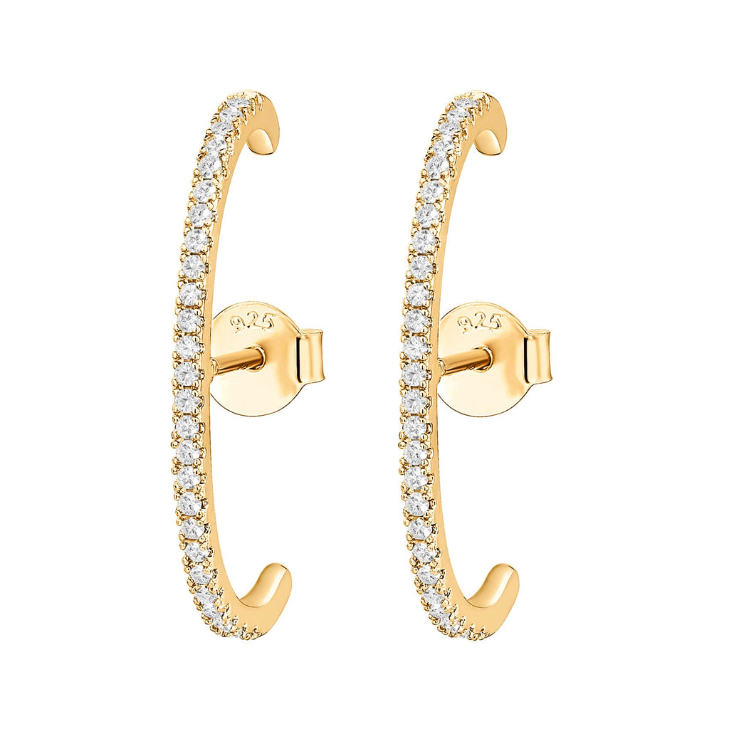 PAVOI CZ Minimalist Ear Cuffs for Women, Yellow Gold, Size 23.5 Millimeters