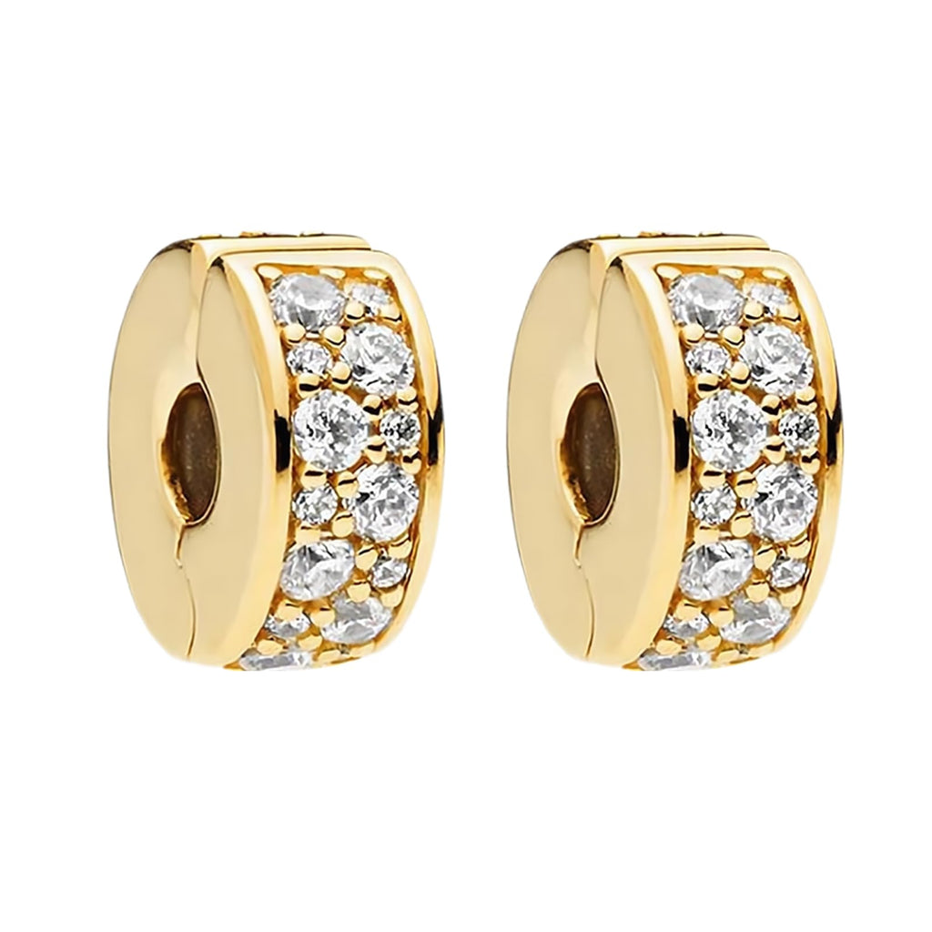 Annmors 14K Gold Plated S925 Silver Clip Stopper Spacer Charm