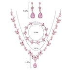 Kamirola Wedding Bridal Jewelry Set for Women, Necklace Dangle Earrings Bracelet Set for Women,Brides,Bridesmaids Crystal Jewelry Set for Wedding Prom Party Crystal Necklace Earrings Bracelet Set