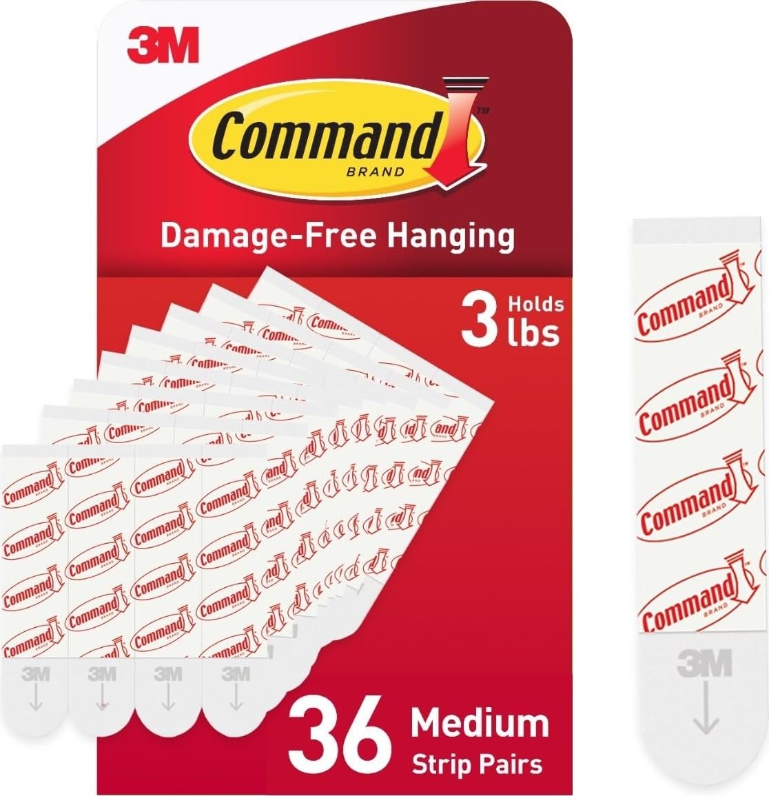 Command Indoor Medium Replacement Strips, 36 Strips