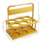 Bodaon 6 Cup Drink Carrier with Handle, Plastic Cup Holders for Take Out Delivery Drivers, Reusable Foldable Car Drink Caddy, Leakproof Food Delivery Accessories, 360° Secure Grip, Yellow