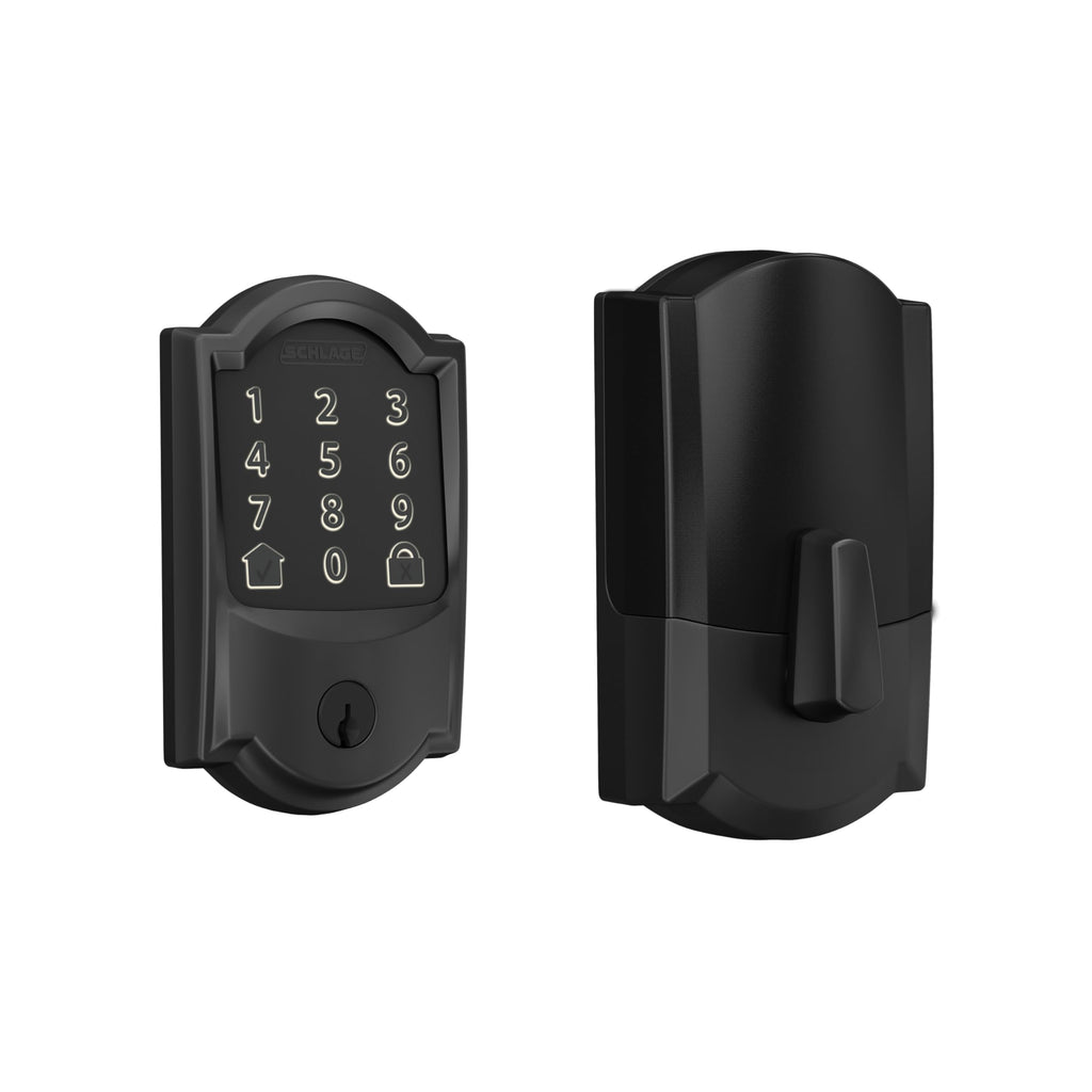 Schlage Encode Smart Wi-Fi Deadbolt Lock with Touchscreen Keypad, Keyless Front Door Entry, App Control, Alexa, Google Home and Airbnb Compatible, Matte Black, BE489WB CAM 622