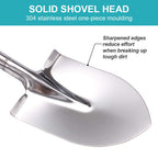 LUBAN 31.5 Inch Short Garden Shovel for Digging in The Yard, Round Point D Handle Shovel, All Stainless Steel Made