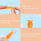 DHSUUUUP 8 Pack Scleral Lens Inserter Tool, Ventless Contacts Inserter Applicator for Hard Contact Lenses, RGP & Prosthetic Eyes, Individual Container, Safely, Comfortably, Orange