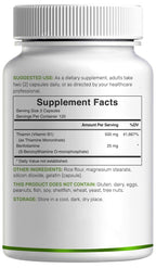 DEAL SUPPLEMENT Vitamin B1 500mg with Benfotiamine, 240 Capsules – 2 in 1 Enhanced Formula – Fat & Water Soluble Thiamine B1 Supplement – Third Party Tested, Non-GMO, No Gluten