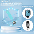 Metene TD-4116 Blood Glucose Test Strips, 200 Count Test Strips for Diabetes, Use with metene TD-4116 and metene S Blood Glucose Monitor Only(No Monitor)